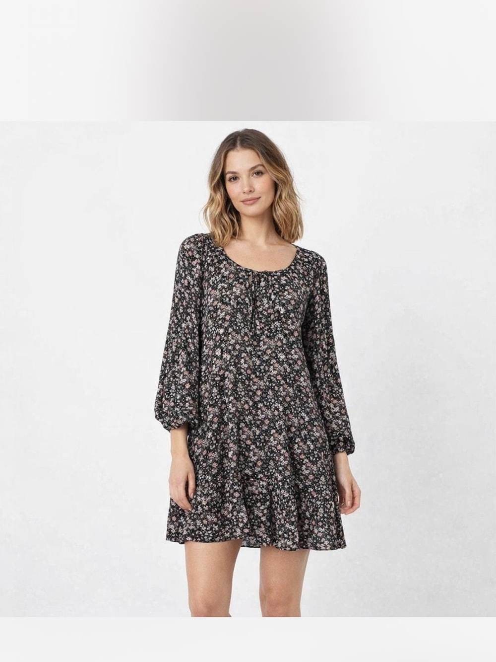 Lucky Brand Dropped Waist Metallic Floral
Mini Dress XS